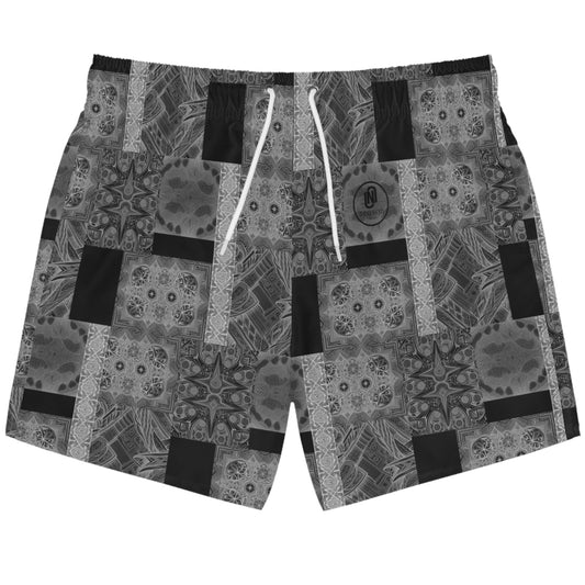 NSeason Greyscale Ethnic Print Swim/Sport Shorts