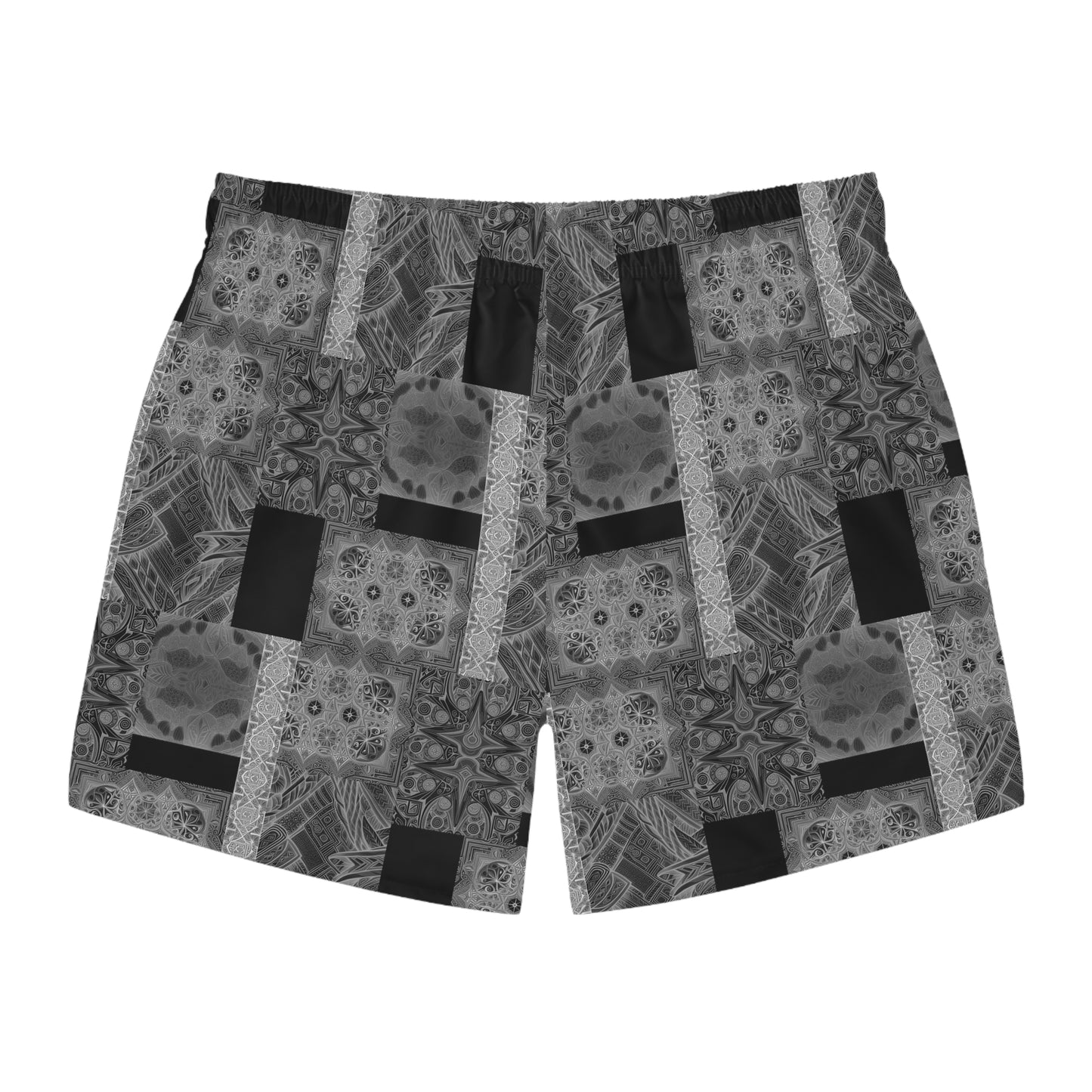 NS Greyscale Ethnic Print Swim/Sport Shorts
