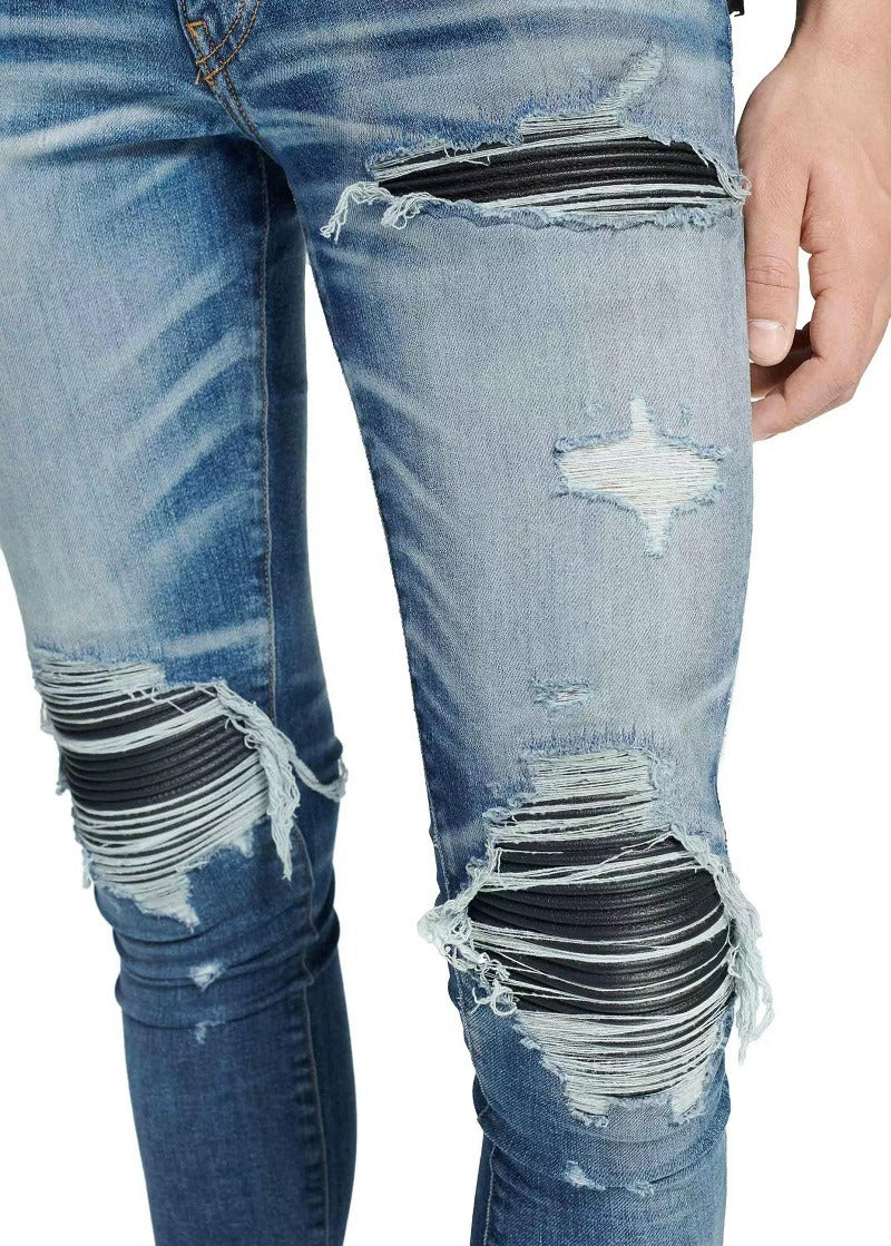 NS Leather Patch Jeans