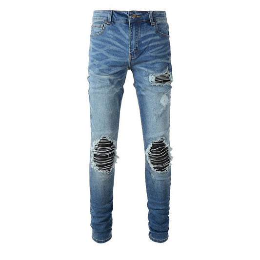 NS Leather Patch Jeans
