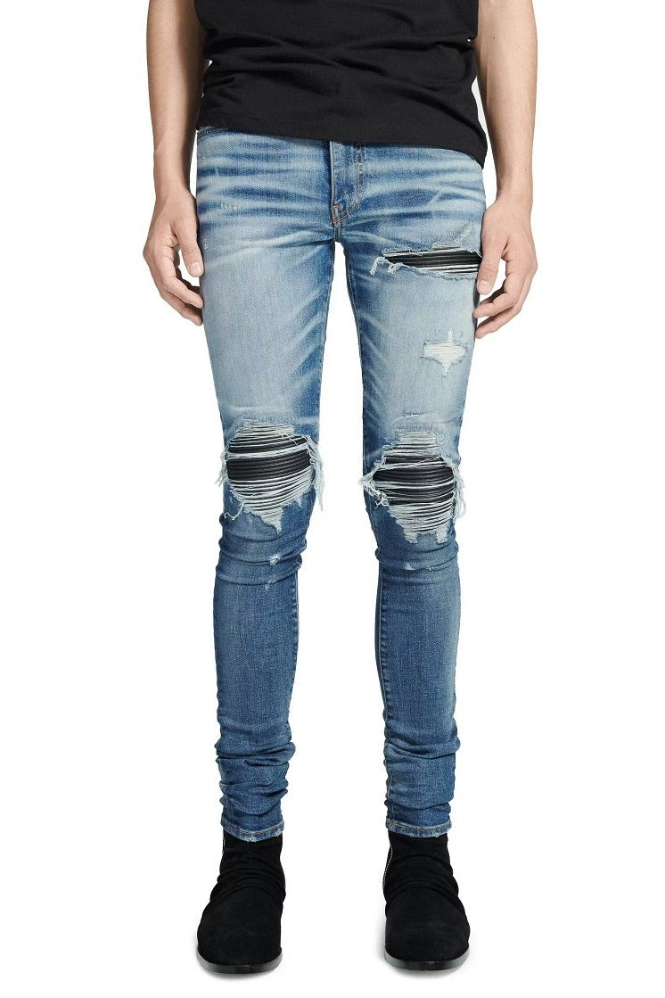 NS Leather Patch Jeans