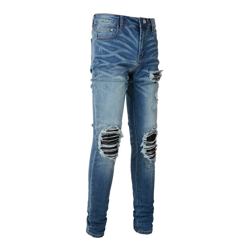 NS Leather Patch Jeans