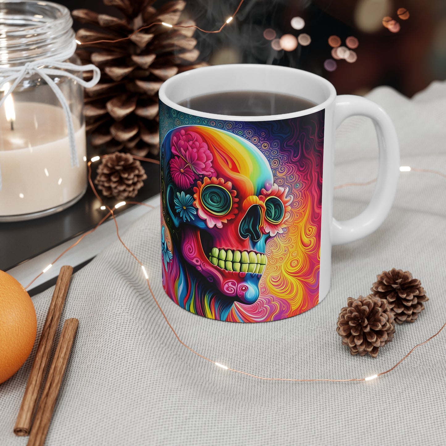 N1 Psychedelic Skull Mug