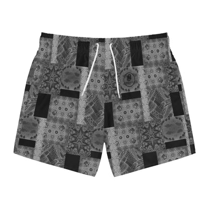 NS Greyscale Ethnic Print Swim/Sport Shorts